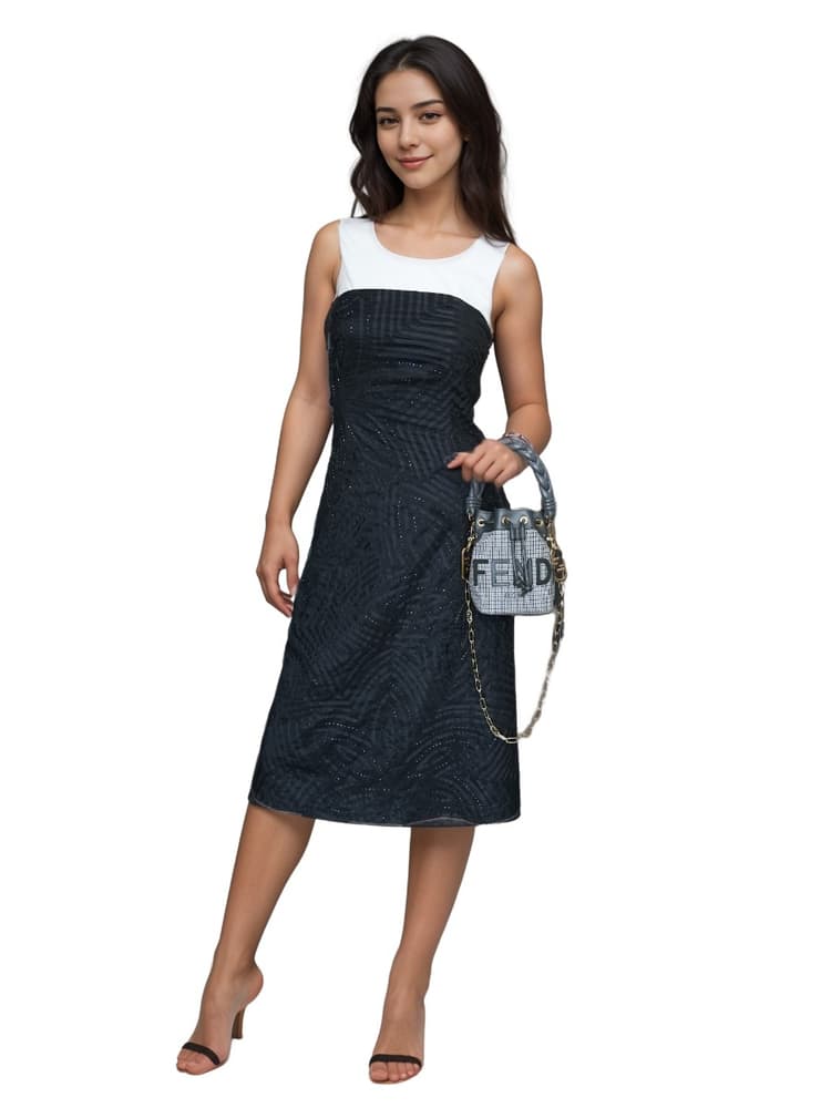 Fendi Mini Mon Tresor Bucket Bag- Grey Plaid-Hover-Image