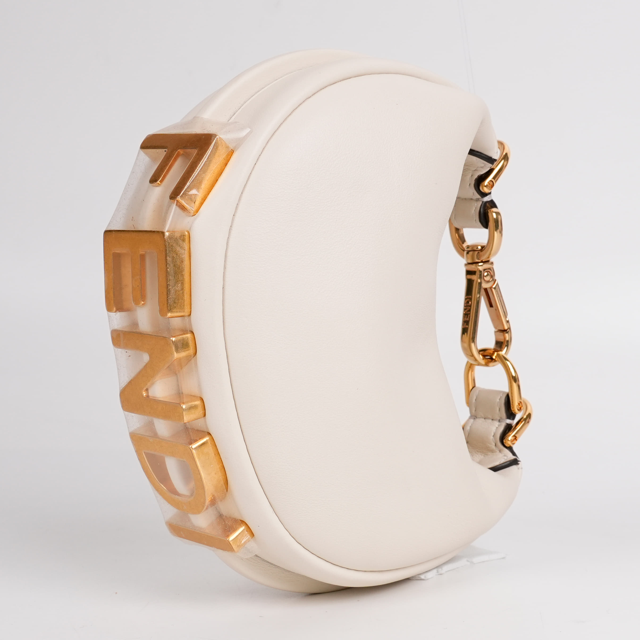 Fendi Nano Fendigraphy White Leather Charm