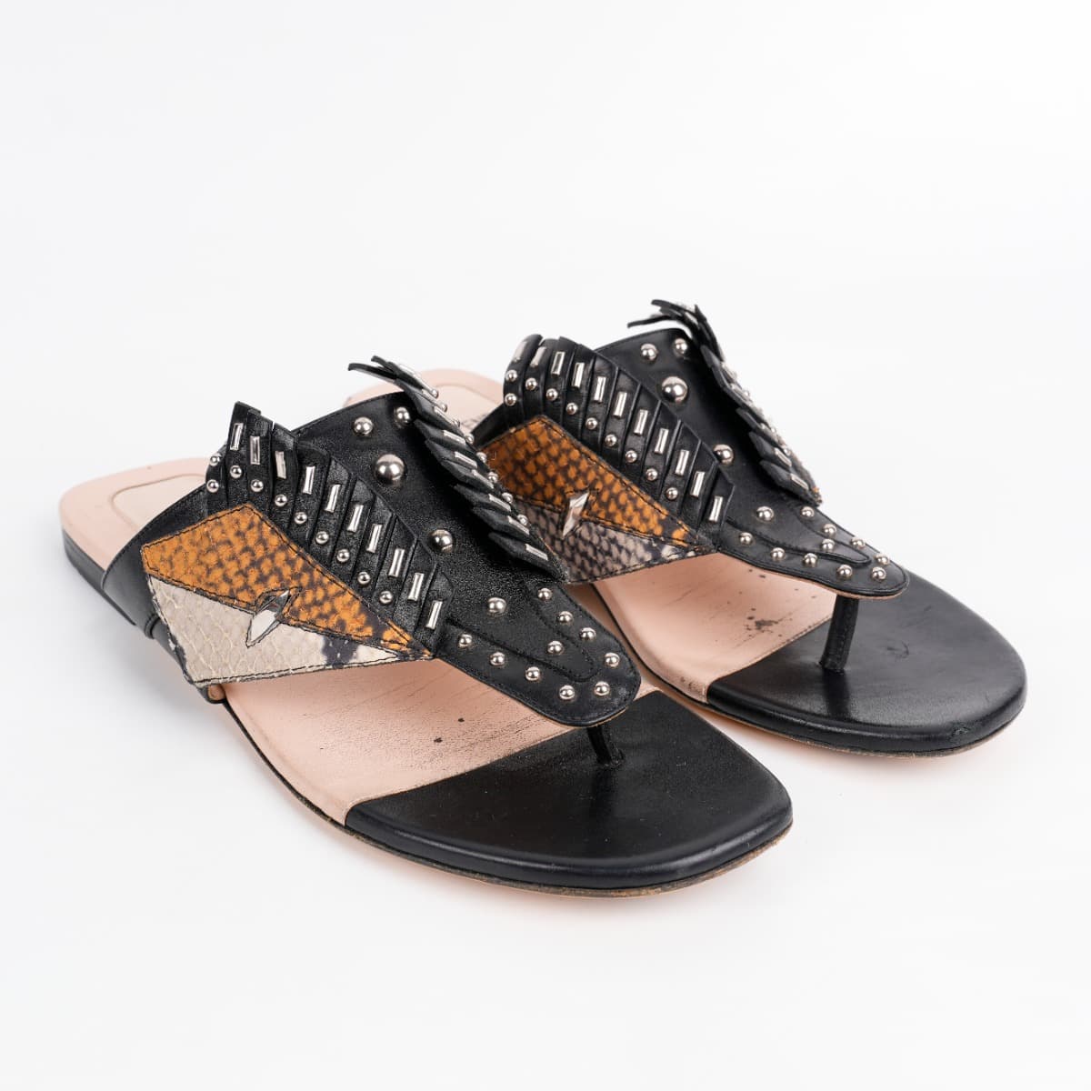 Size 37.5 - Fendi Studded Sandals