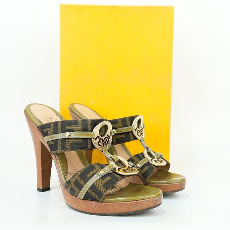 Size 39 - Fendi Zucca Canvas Heels-Hover-Image