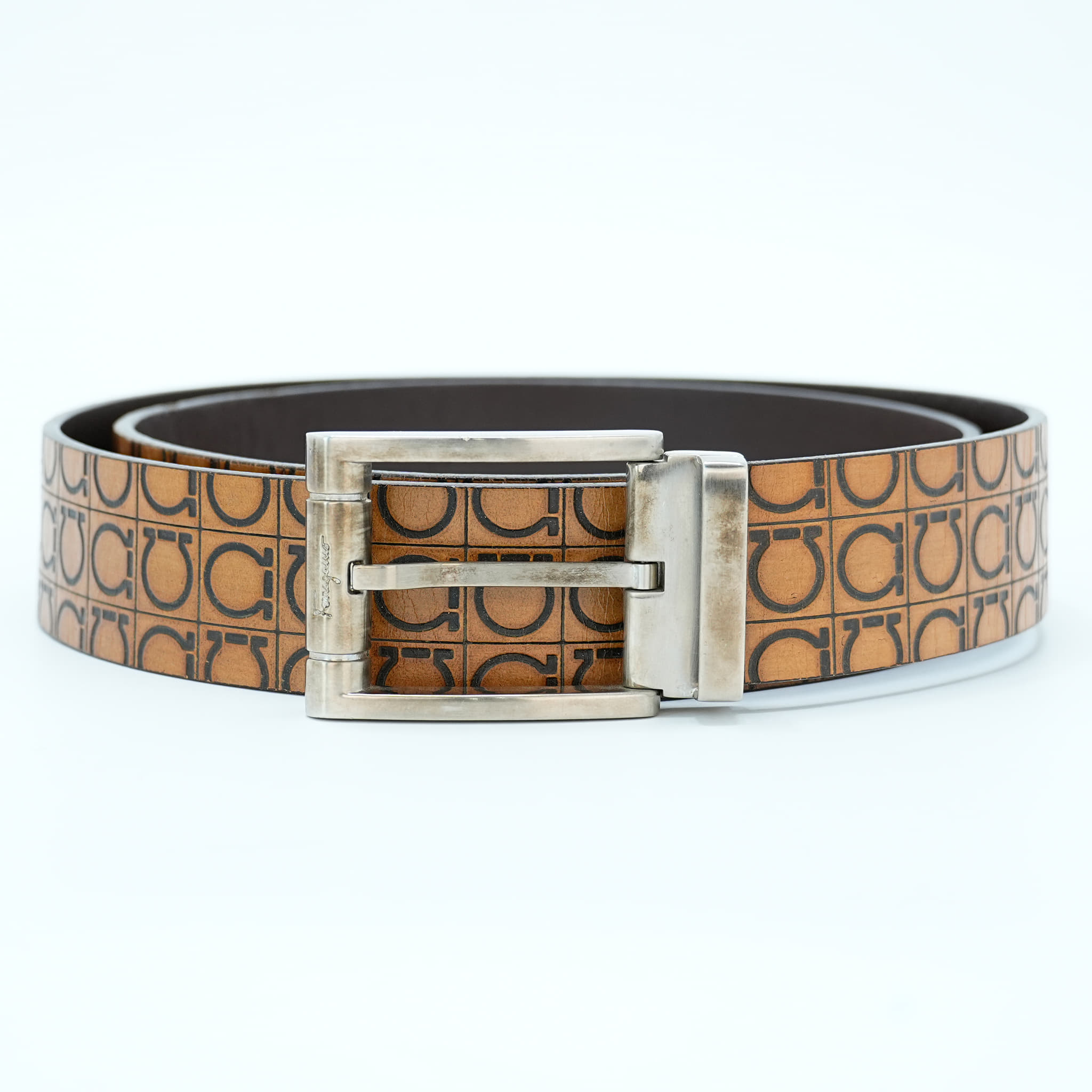 Ferragamo Gancini Print Belt