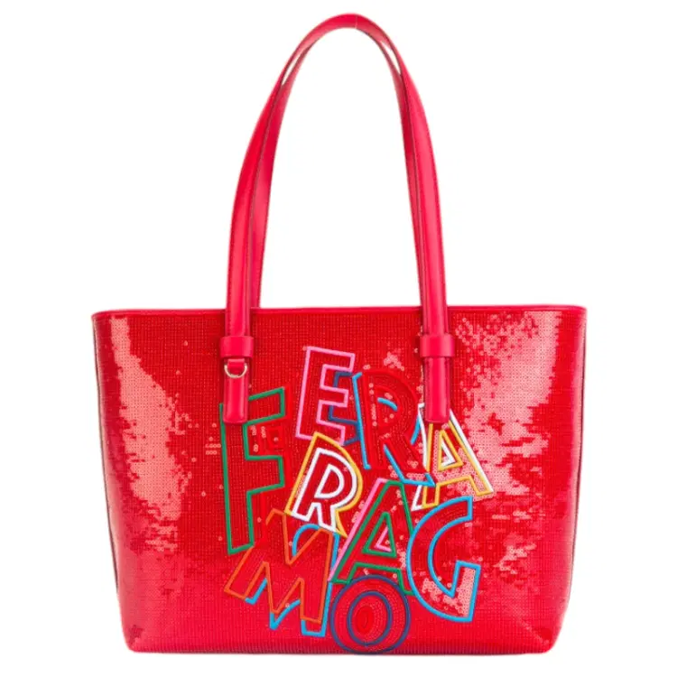 Salvatore Ferragamo Multicoloured Leather Slogan Tote-Hover-Image
