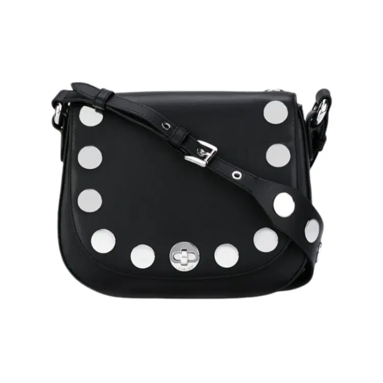 Michael Kors Black Leather Studded Crossbody Bag-Hover-Image