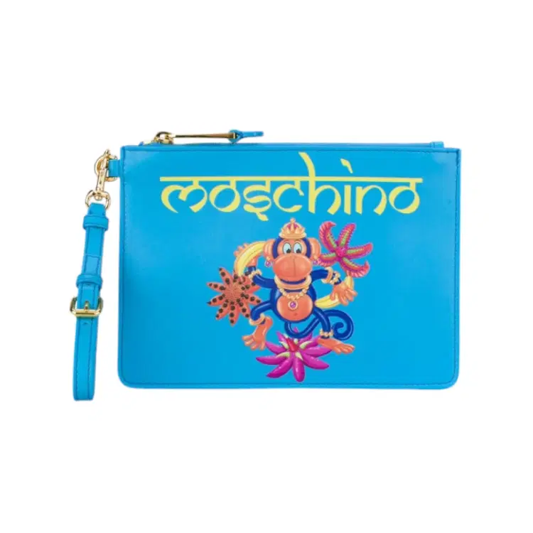 Moschino Blue Crowned Monkey Clutch-Hover-Image