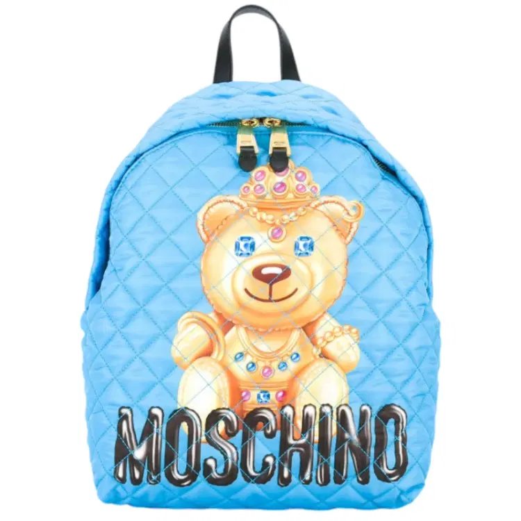 Moschino Blue Quilted Bear Backpack-Hover-Image