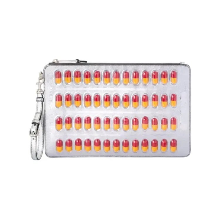 Moschino Silver-tone Pill Blister Pack Clutch-Hover-Image