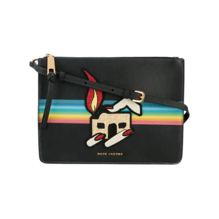 Marc Jacobs Black Printed Patch Pouch-Hover-Image