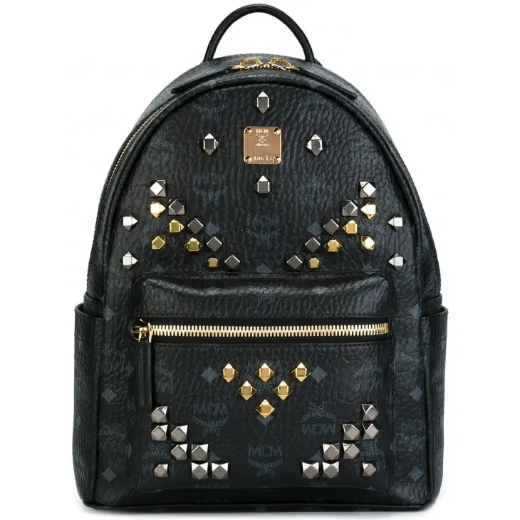 MCM Black Studded Backpack