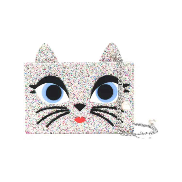 Karl Lagerfeld Silver Toned Cat Crossbody Bag-Hover-Image
