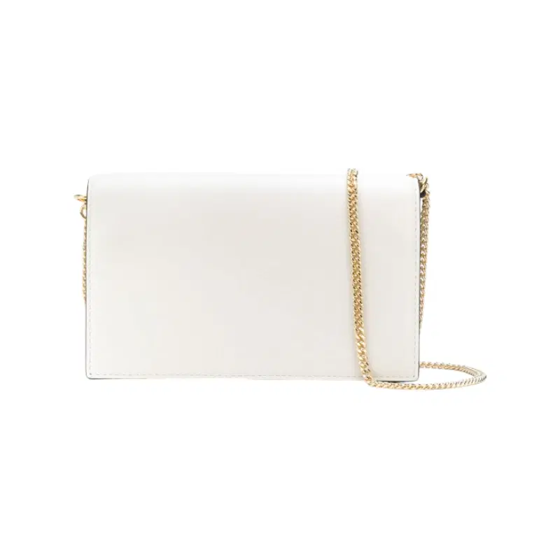 Diane Von Furstenberg White Leather Soiree Shoulder Bag