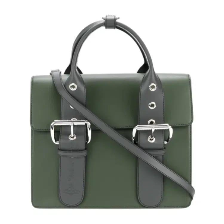 Vivienne Westwood Green Leather Alex Shoulder Bag-Hover-Image