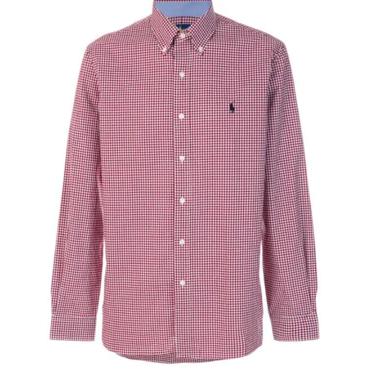 Ralph Lauren White and Red Cotton Gingham Shirt-Hover-Image