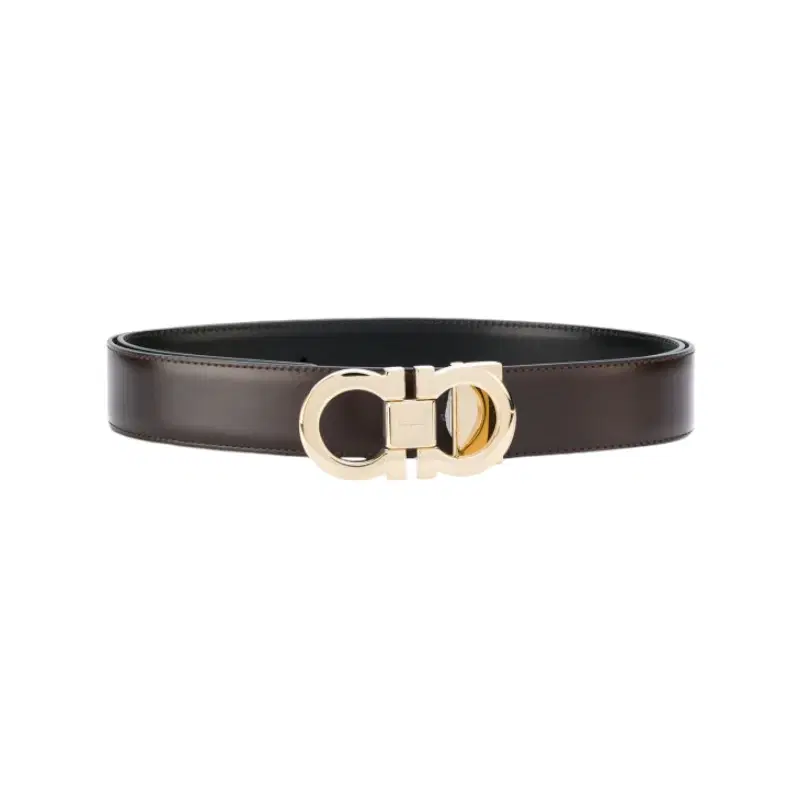 Salvatore Ferragamo Gold-tone Leather Logo Buckled Belt