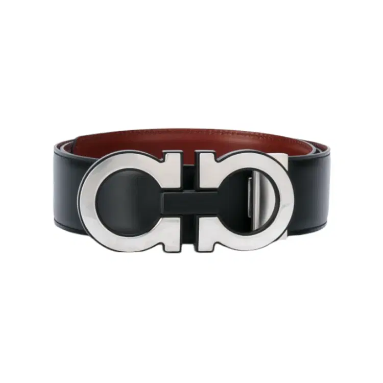 Salvatore Ferragamo Double Gancio Black Buckle Belt-Hover-Image