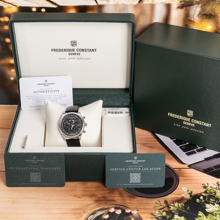 Frederique Constant Classics Chronograph 40 MM Black Dial Quartz Watch-Hover-Image