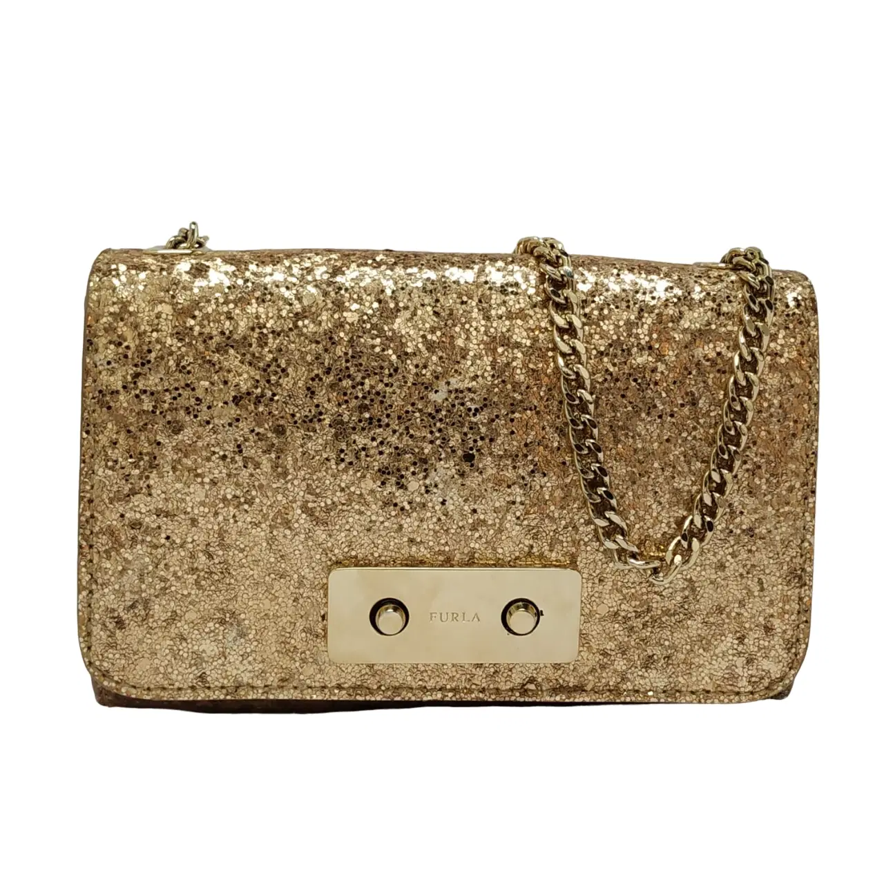 Furla Gold Glitter Crossbody Bag