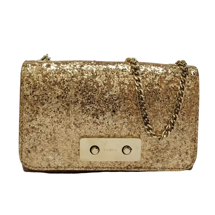 Furla Gold Glitter Crossbody Bag-Hover-Image