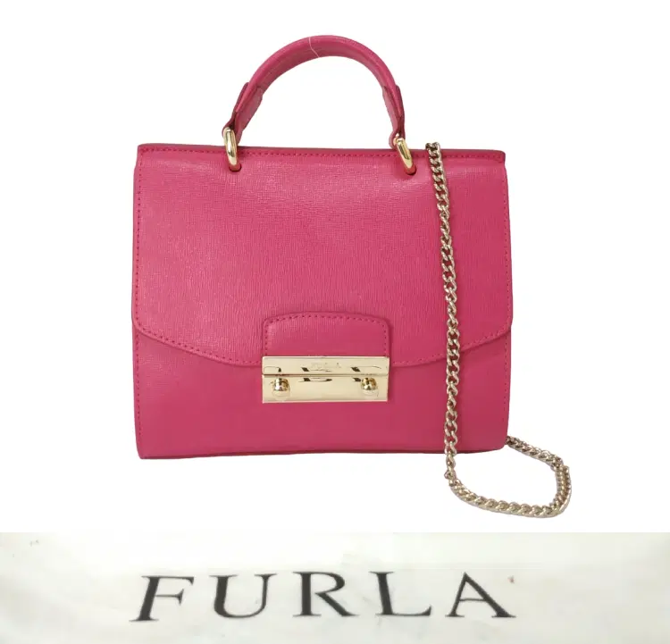 Furla Julia Pink Leather Top Handle Bag-Hover-Image