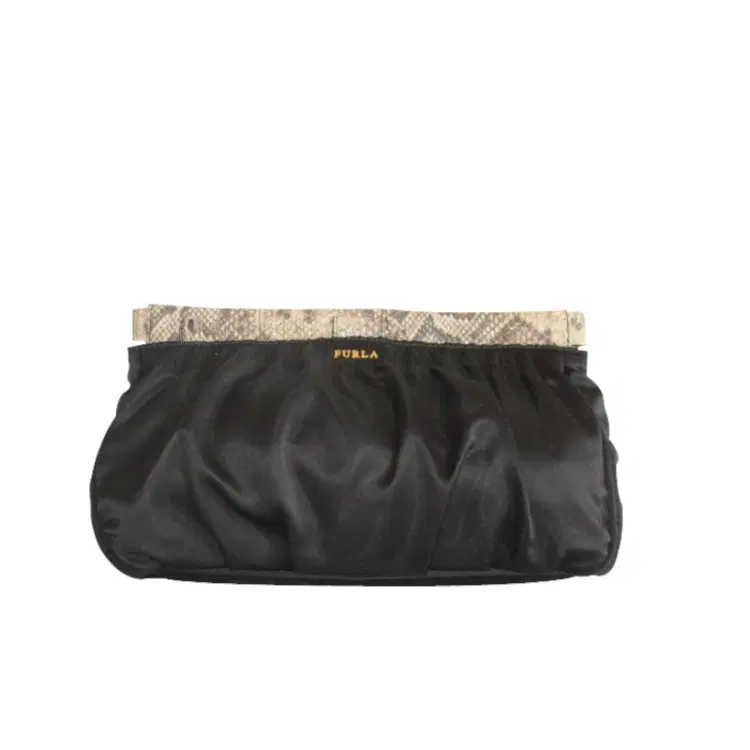 Furla Black Clutch with Animal detail trimming-Hover-Image