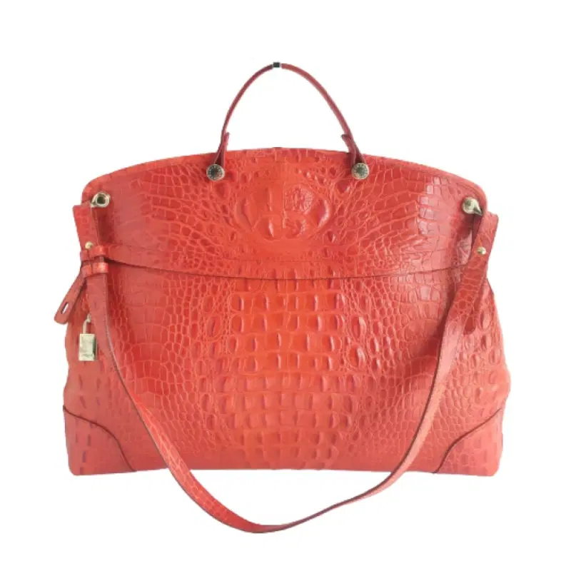 Furla Croc Embossed Leather Bag
