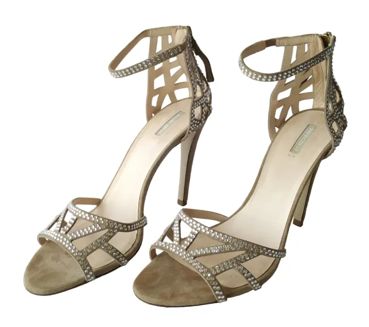 Size 40.5 - Giorgio Armani Suede Studded Accents T-Strap Sandals-Hover-Image