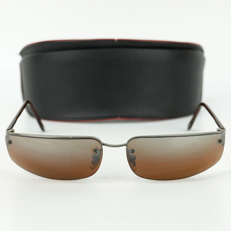 Giorgio Armani GA 1530 Classic Rimless Shield Sunglasses-Hover-Image