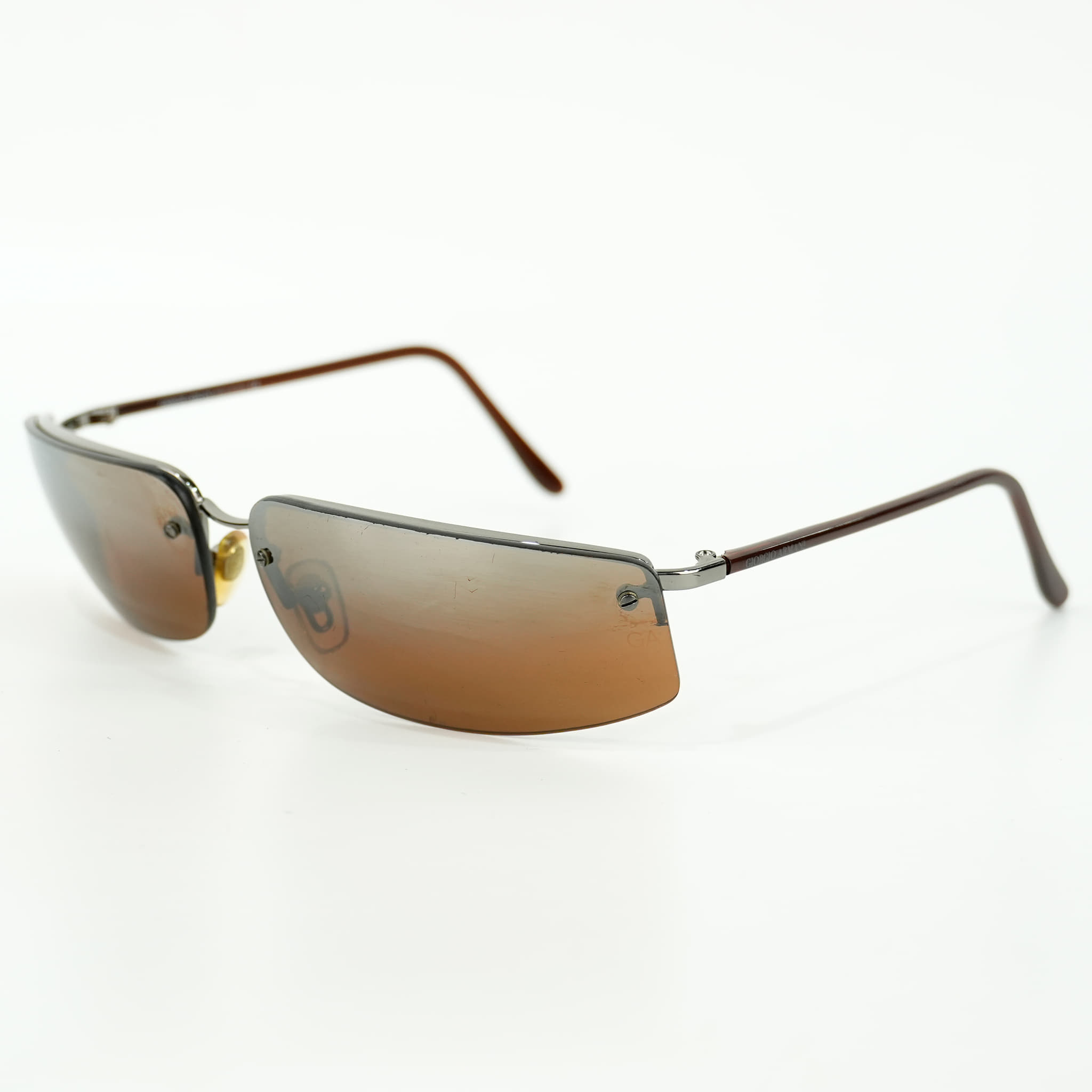 Giorgio Armani GA 1530 Classic Rimless Shield Sunglasses
