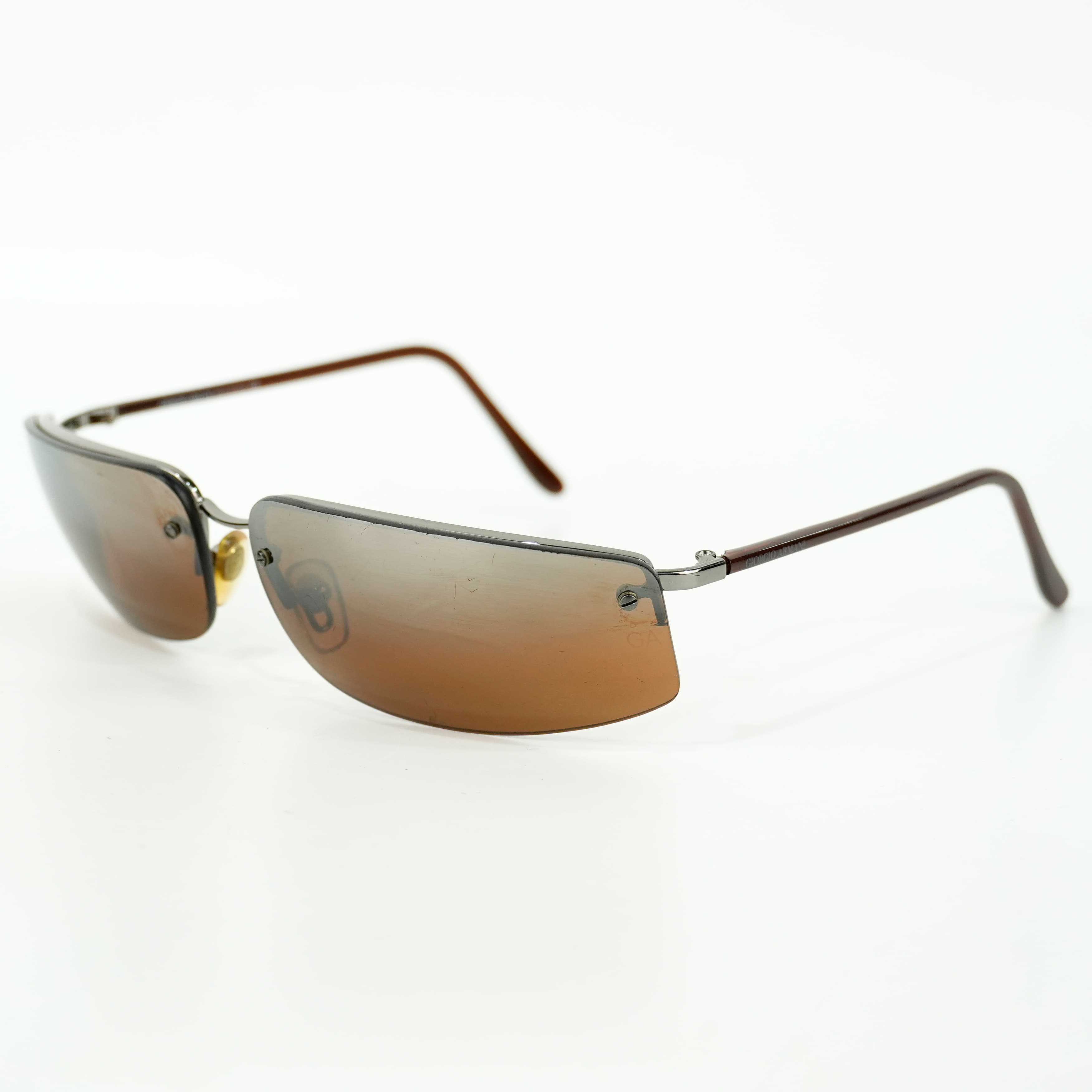 Giorgio Armani GA 1530 Classic Rimless Shield Sunglasses