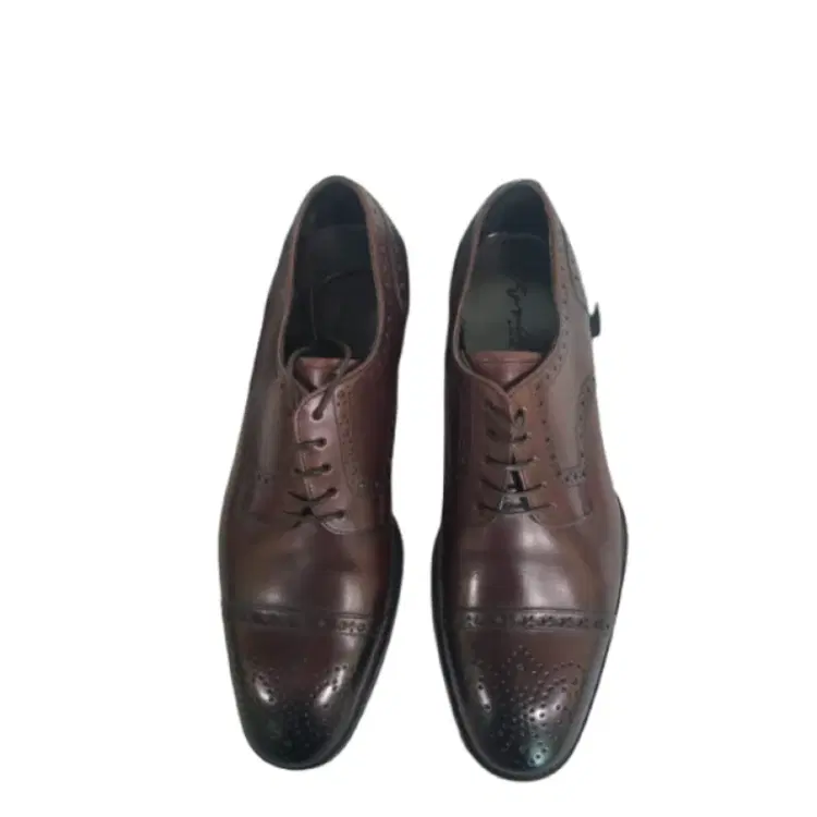 Giorgio Armani Brown Leather Wingtip Dress Shoes-Hover-Image