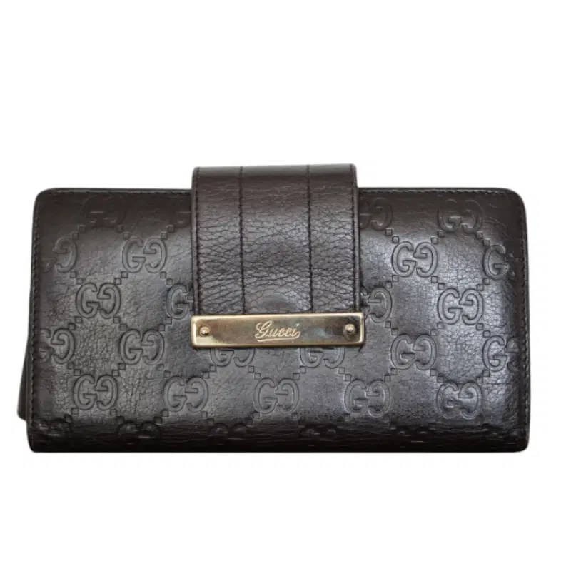 Gucci Guccissima Dark Brown Long Wallet