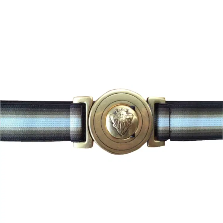 Gucci Cloth Belt with Gold Buckle-Hover-Image