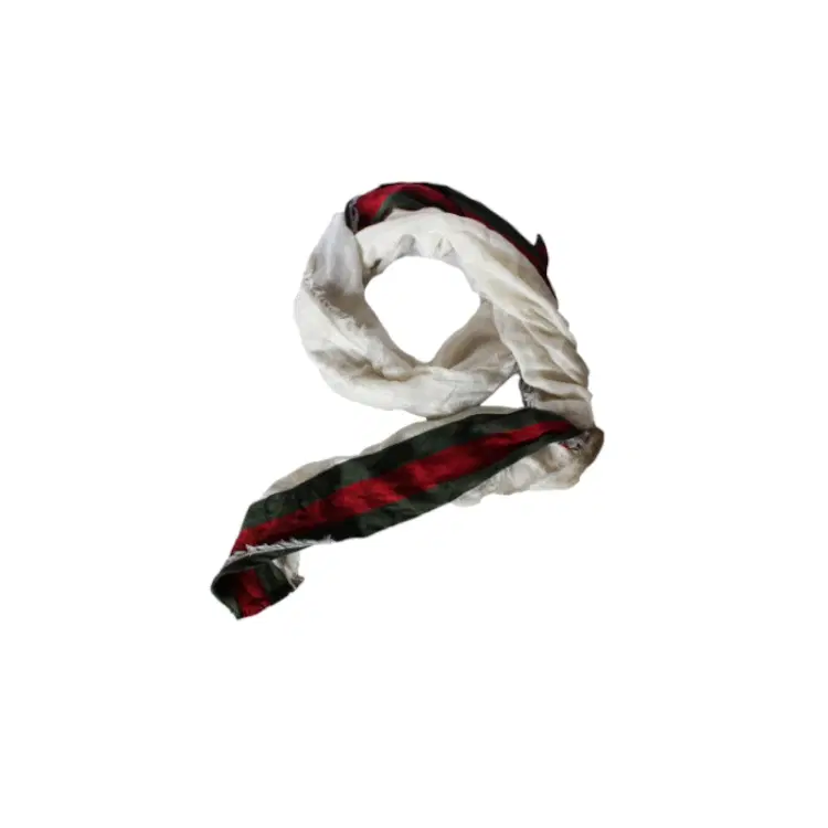 Gucci White Scarf with Signature Stripes-Hover-Image