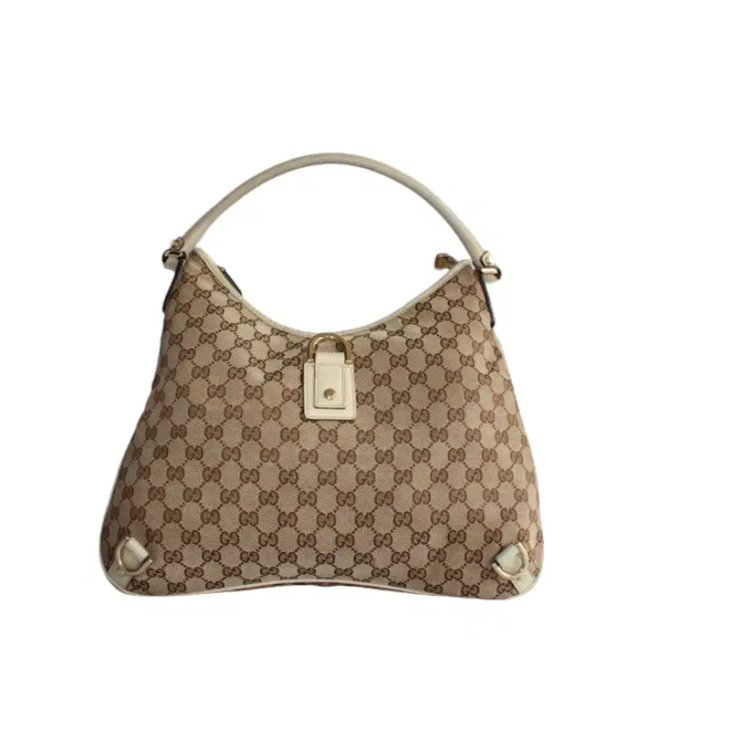 Gucci GG Abbey D Ring Large White & Cream Hobo | Luxepolis.com