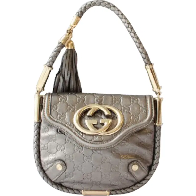 Gucci Britt Metallic Silver Small Tassel Hobo Bag