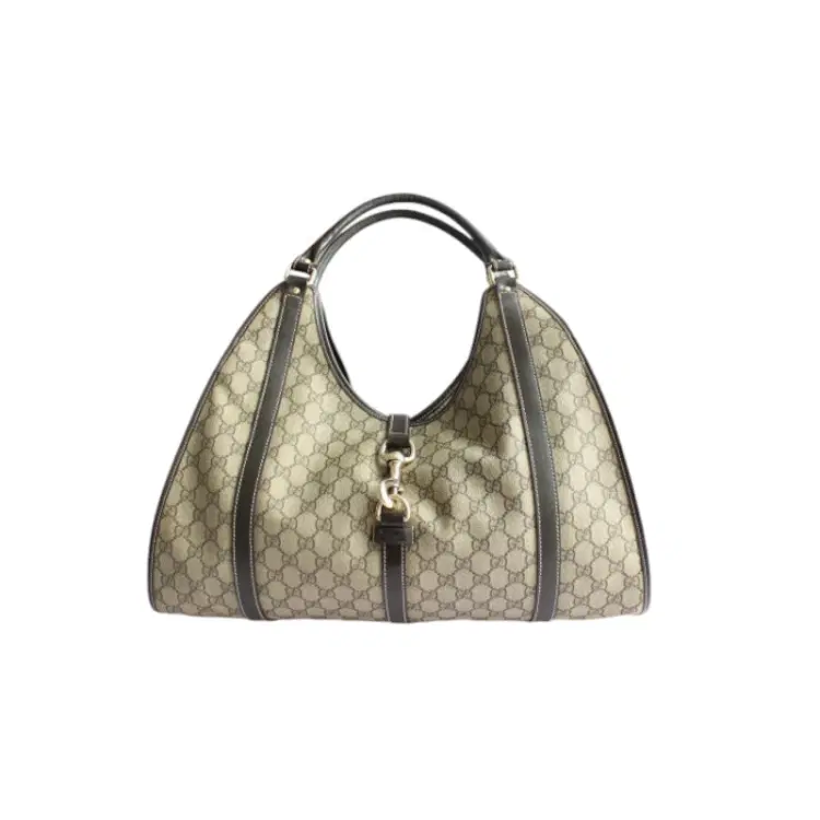 Gucci Vintage Monogram Coated Canvas Leather Large Hobo Bag-Hover-Image