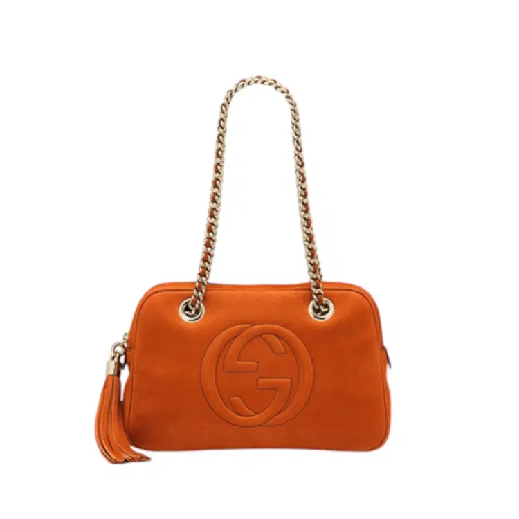 Gucci Soho Nubuck Leather Chain Shoulder Bag-Hover-Image