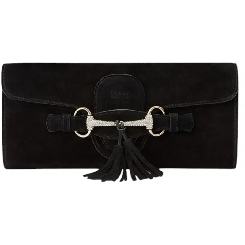Gucci Broadway Suede Horsebit Black Clutch