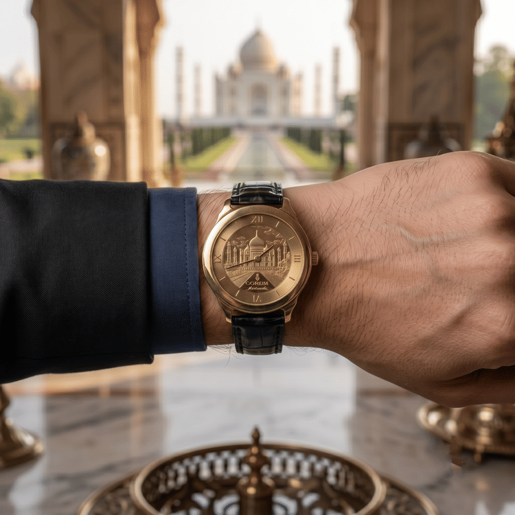 Corum 50th Anniversary Of India's Independence 37 MM Yellow Gold Automatic Watch-Hover-Image