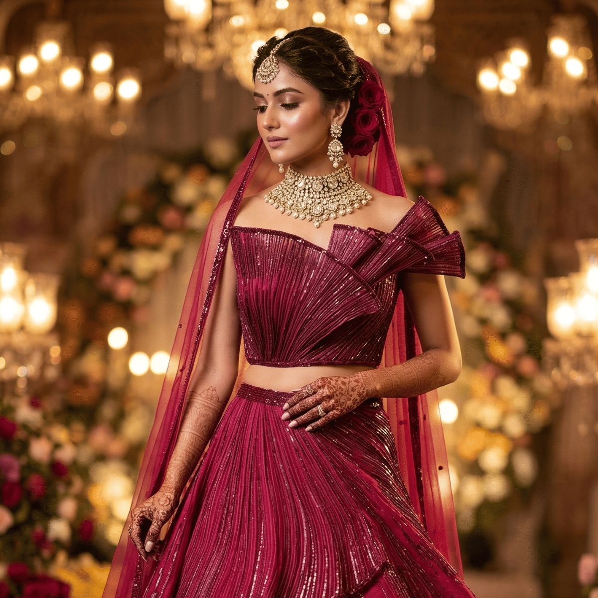 Gaurav Gupta Sculpted Lehenga Set
