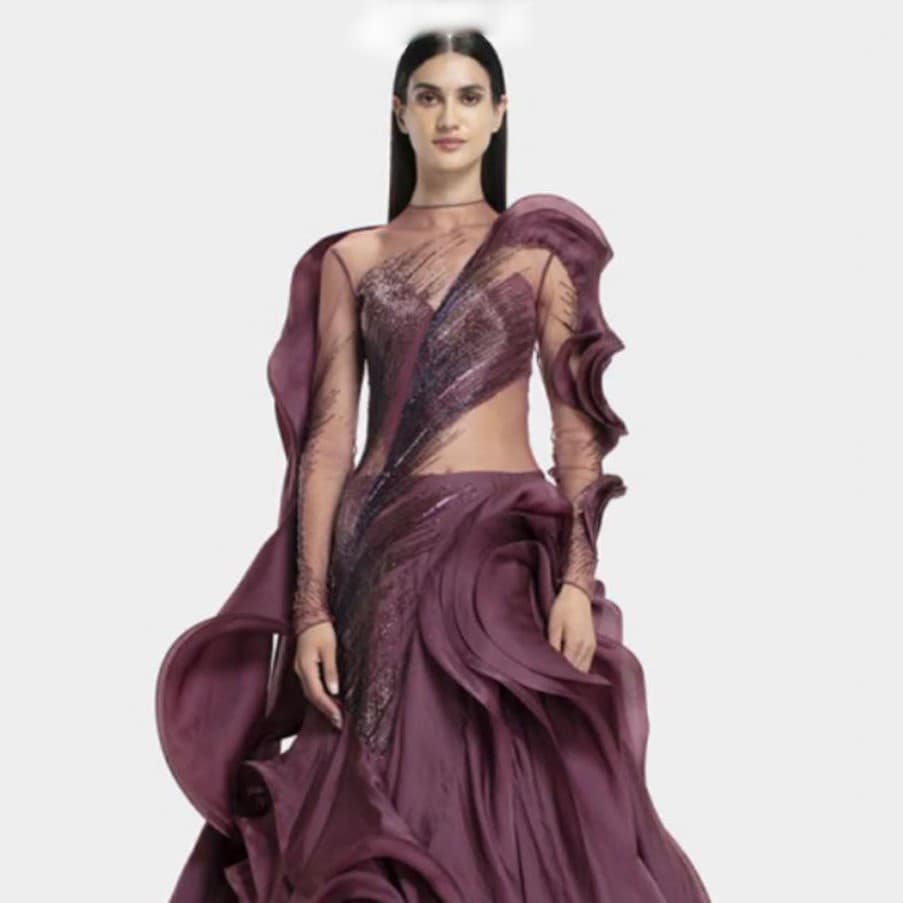 Size L - Gaurav Gupta Maroon Gown