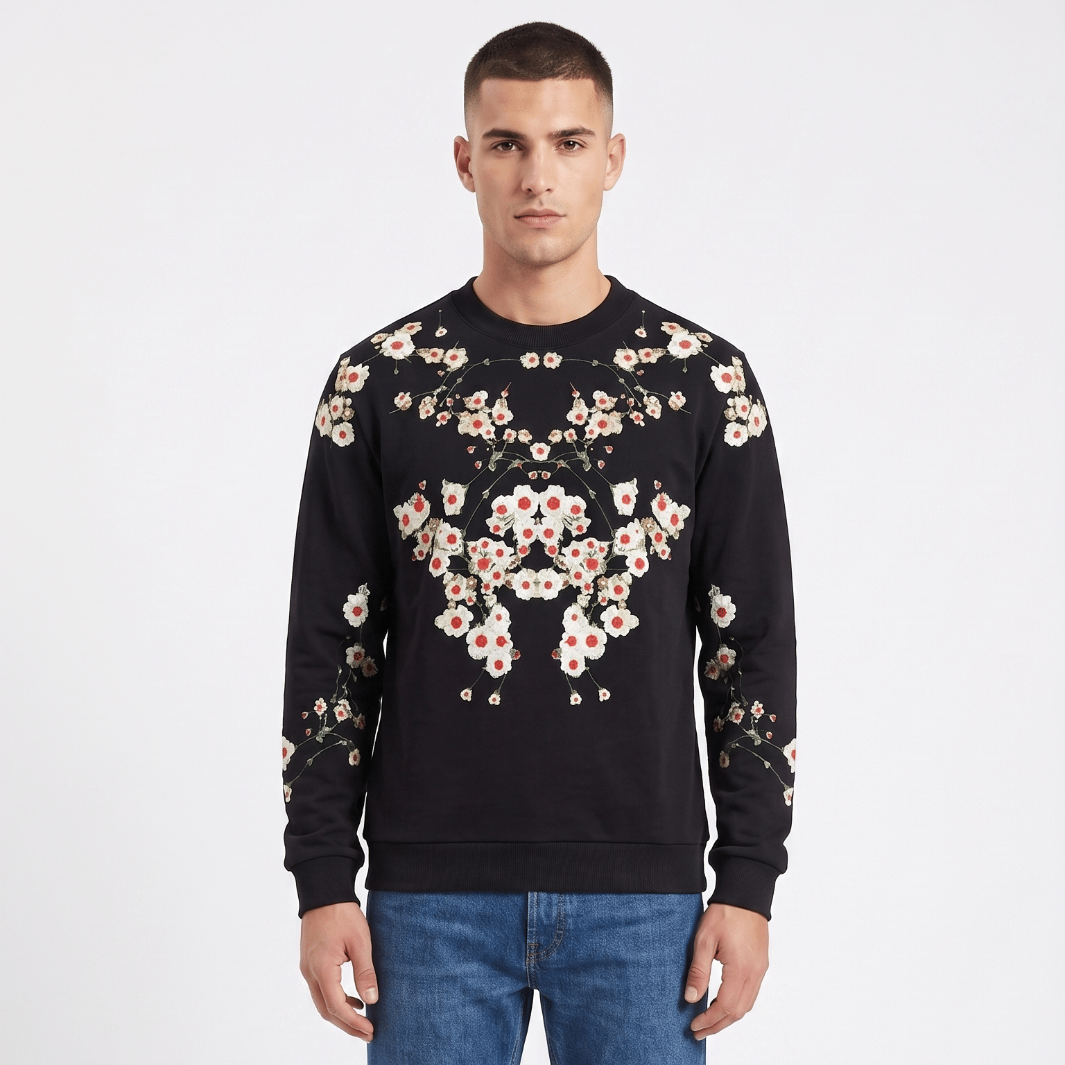 Givenchy Floral Print Crew Neck Sweatshirt