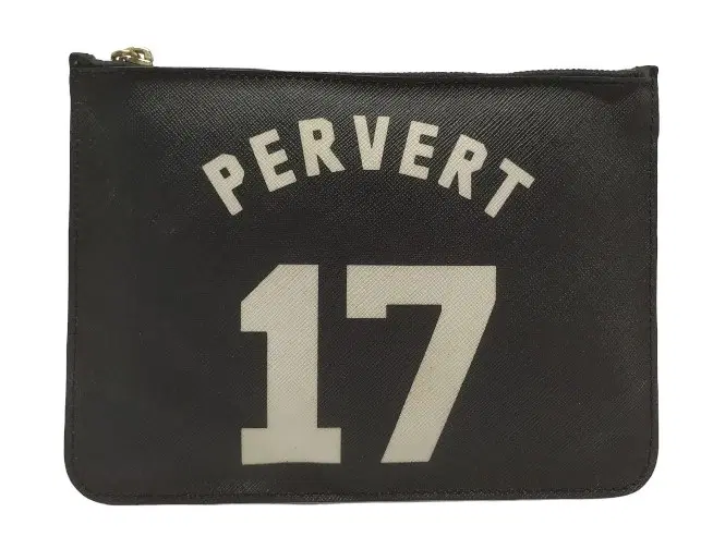 Givenchy Black Coated Canvas Pervert 17 Zip Pouch Clutch Bag
