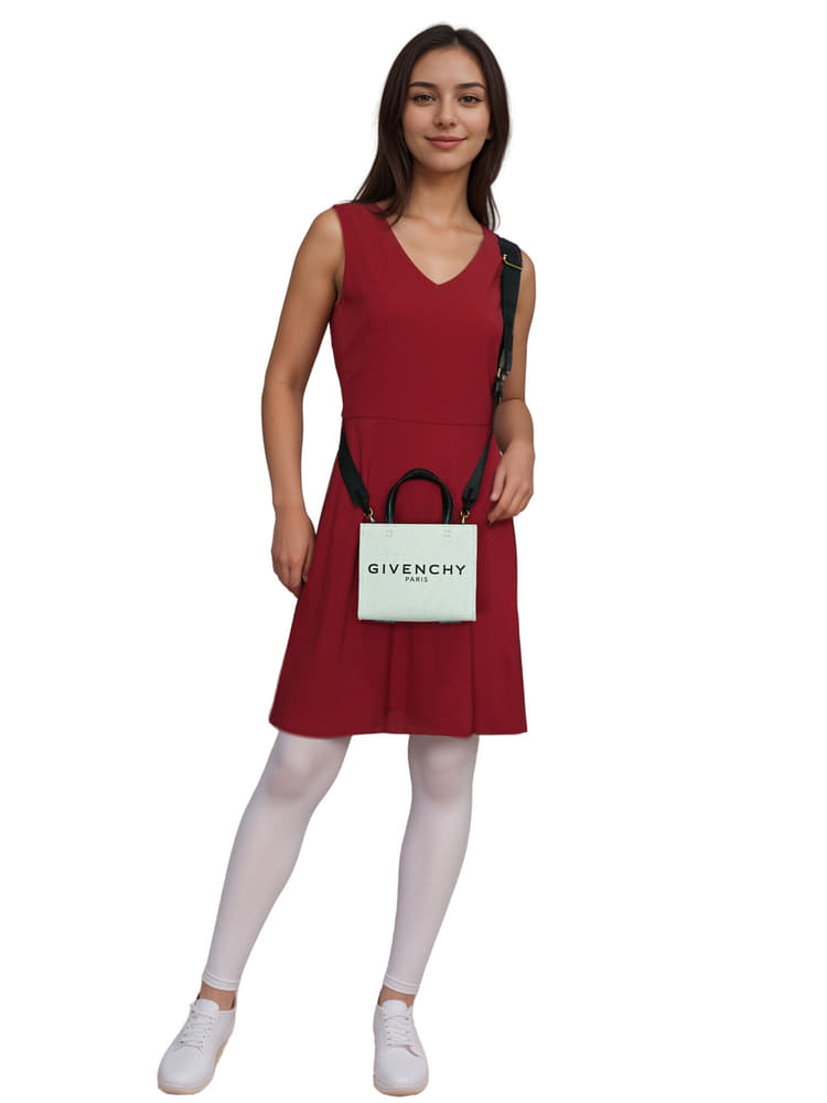Givenchy Black & White Mini Shopping Tote-Hover-Image