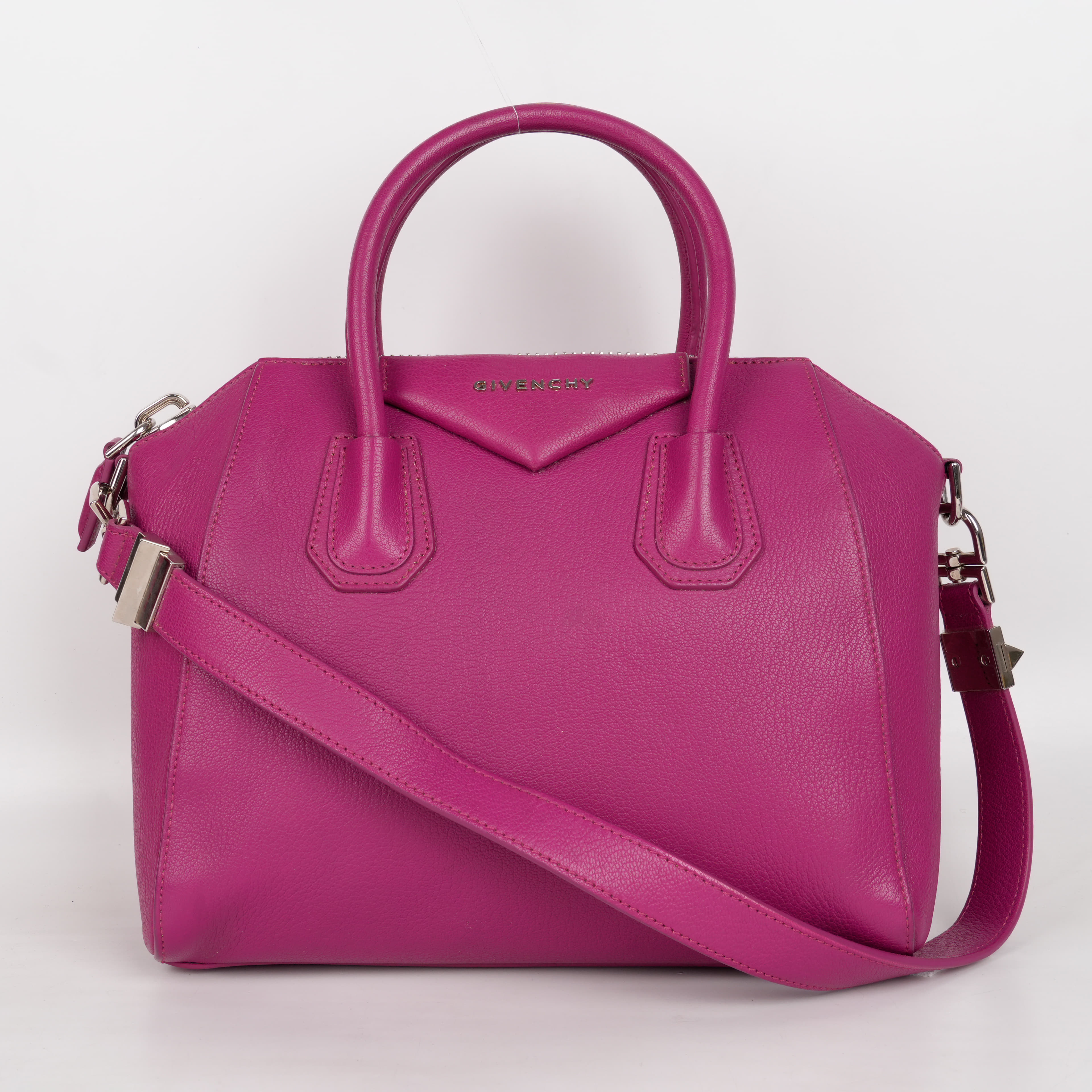 Givenchy Magenta Sugar Goatskin Leather Small Antigona Bag