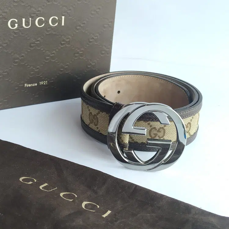Gucci Interlocking GG Buckle Coated Canvas Belt-Hover-Image