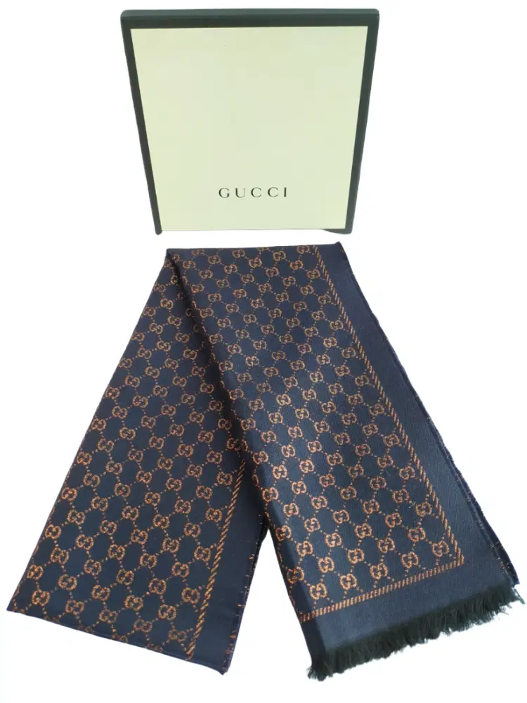 Gucci GG logo jacquard Wool Blend Scarf-Hover-Image