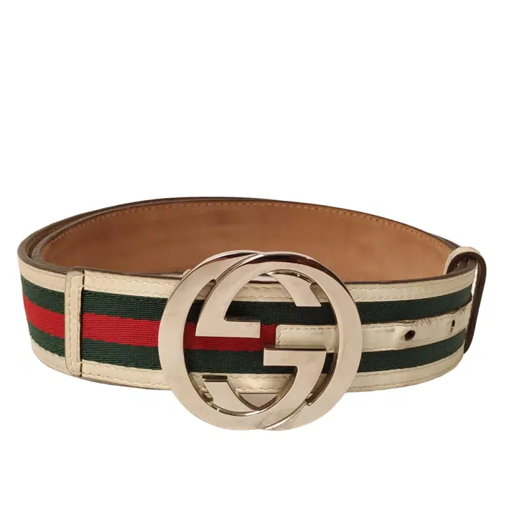 Gucci Web Interlocking G Buckle Belt-Hover-Image