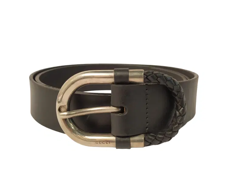 Gucci Braided Buckle Leather Belt-Hover-Image