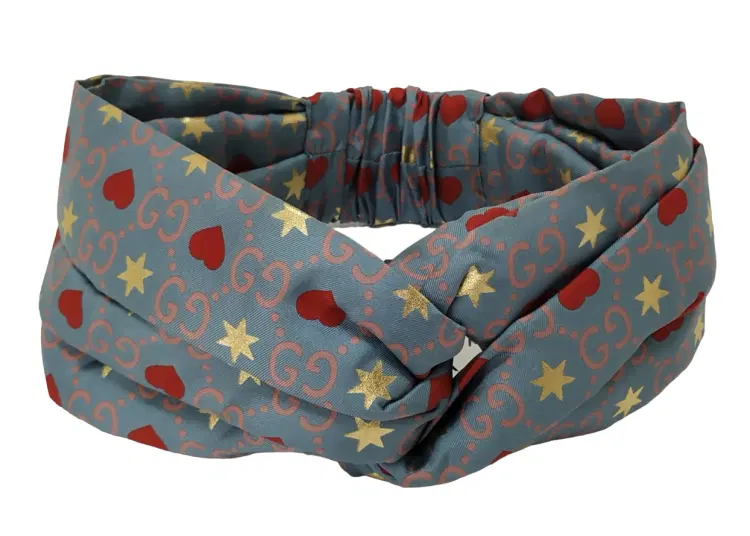 Gucci GG Heart Silk Twill Headband-Hover-Image