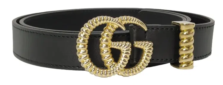 Gucci GG Marmont Torchon Black Leather Belt-Hover-Image
